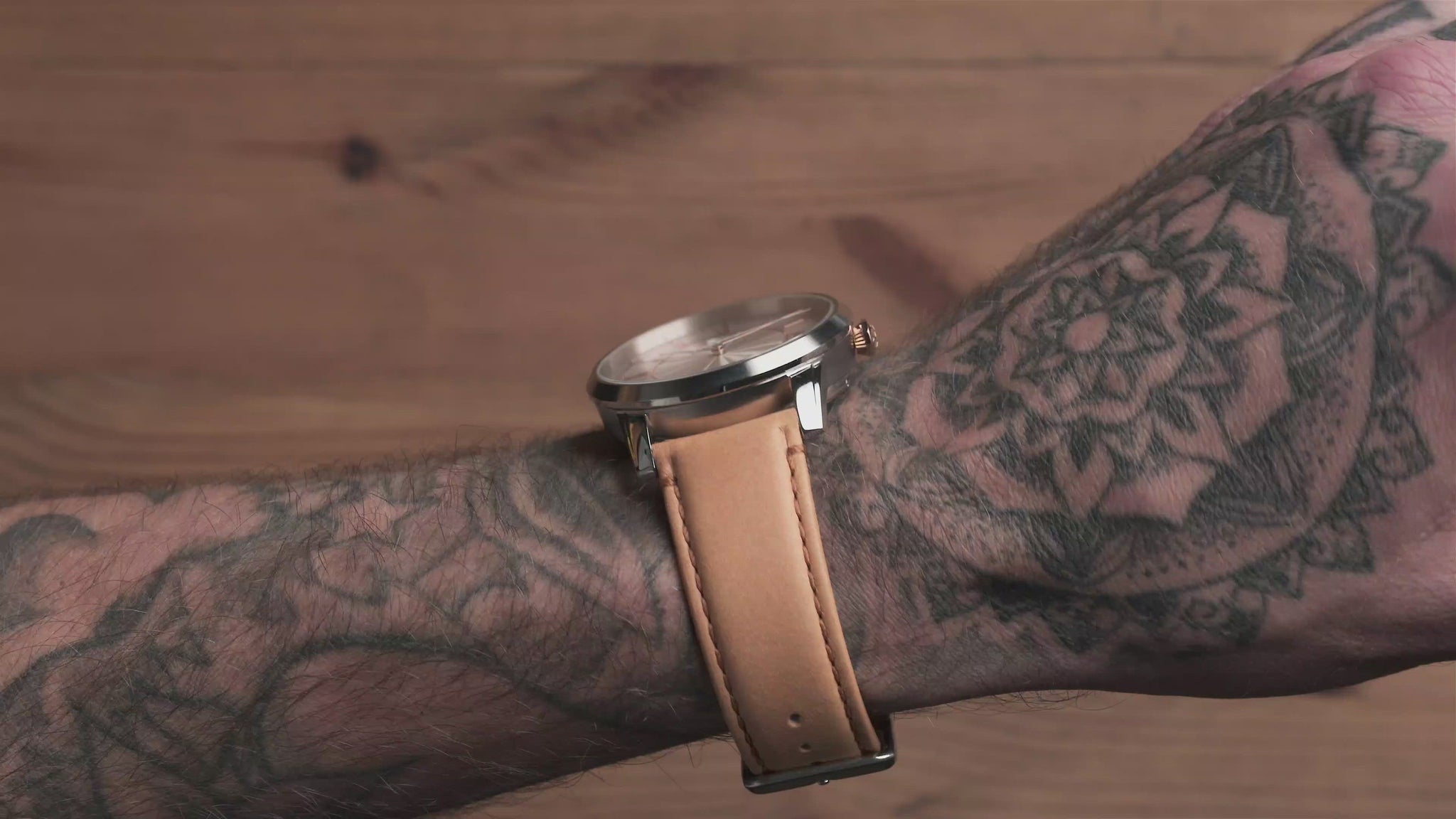No.29 Automatic Steel, Rose Gold and Tan