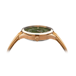 No.274 Automatic rose gold, green and tan