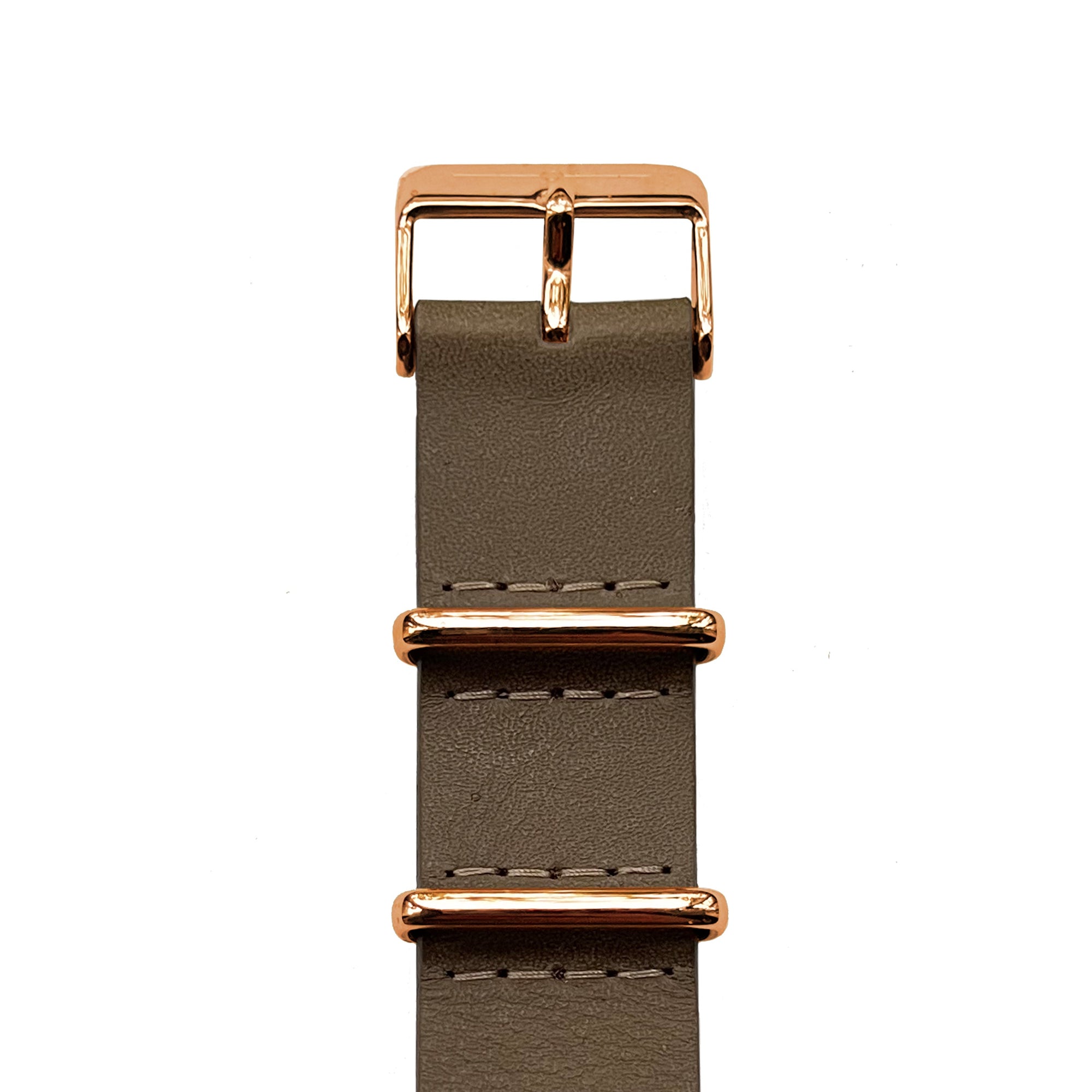 Light Brown Italian Leather and Rose Gold NATO