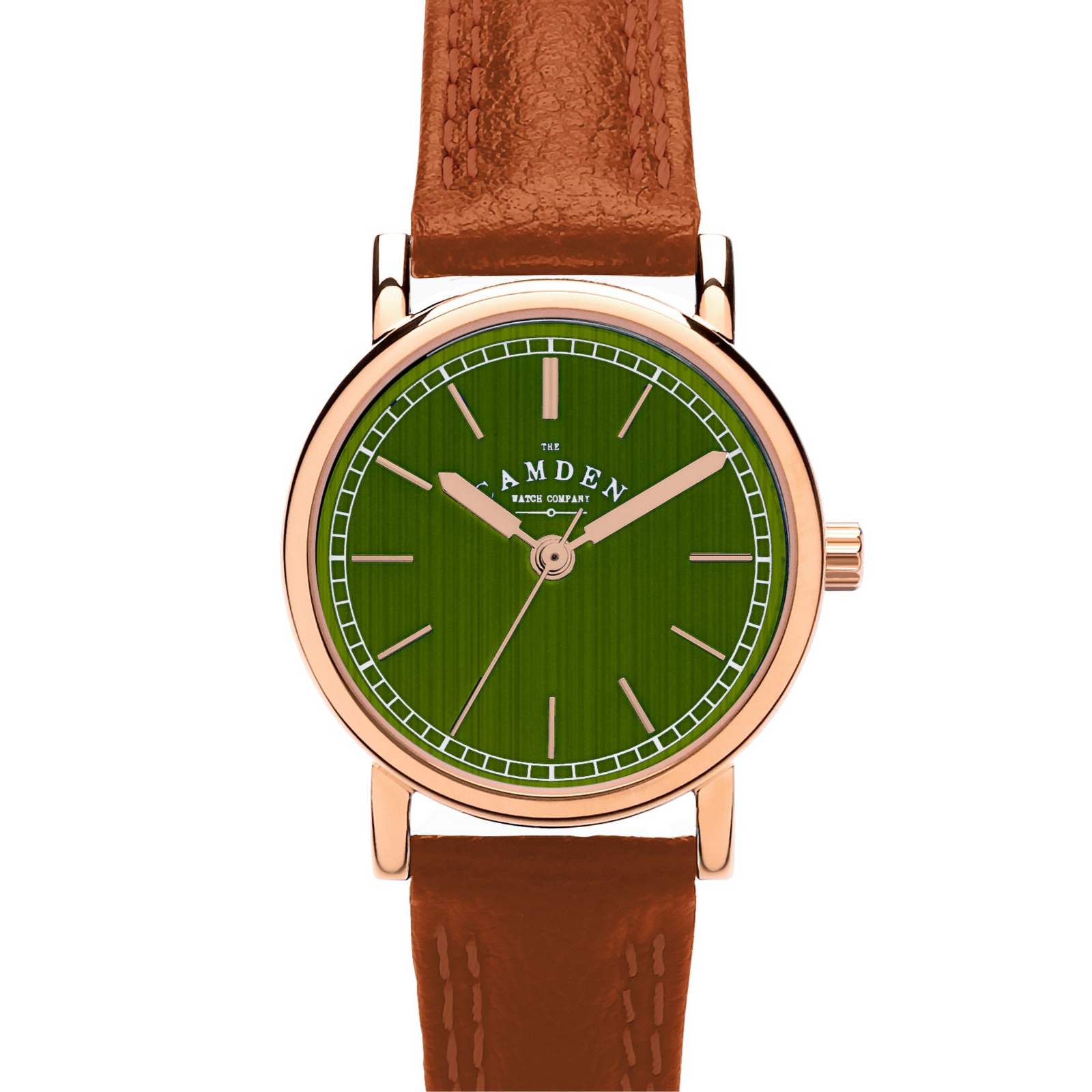 No.24 Rose Gold and Green on Tan Leather