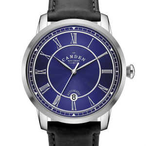 No.29 Automatic Steel and Navy on Black Italian Leather