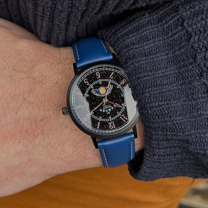 No.27 Moonphase Black on Navy Leather