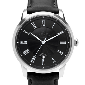 No.29 Automatic Steel and Black on Black Italian Leather