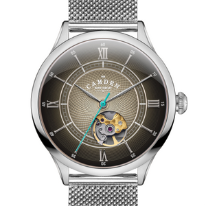 No.274 Open Heart Steel and Black on Mesh