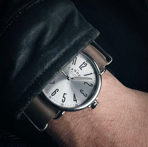 No.88 Steel on Light Brown Italian Leather