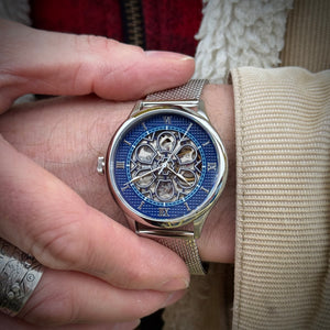 No.274 Skeleton Steel and Navy on Mesh