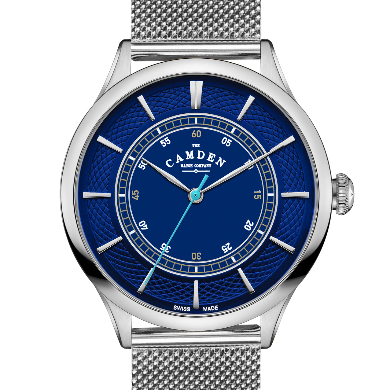 No.274 Swiss Made Quartz Steel and Navy on Mesh