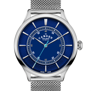 No.274 Swiss Made Quartz Steel and Navy on Mesh