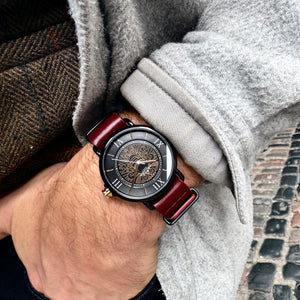 No.88 Memento Mori on Oxblood Leather