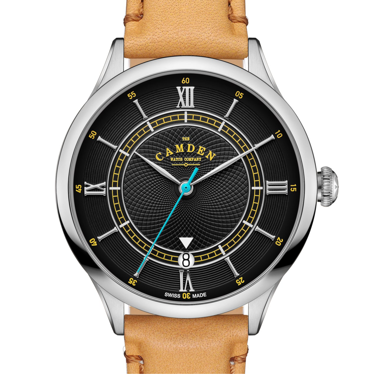 No.274 Swiss Automatic Steel and Black on Tan Italian Leather