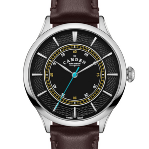 No.274 Swiss Made Quartz Steel and Black on Brown Italian Leather