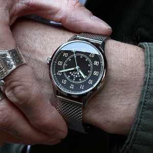 No.274 Type II Swiss Made Quartz Steel and Black on Mesh