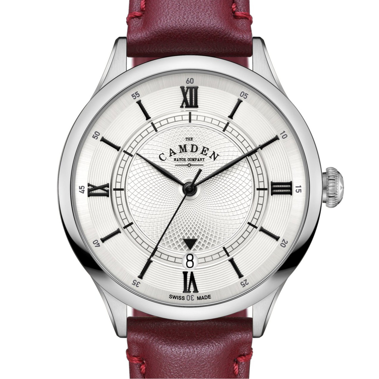 No.274 Swiss Automatic Steel on Oxblood Strap