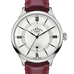 No.274 Swiss Automatic Steel on Oxblood Strap