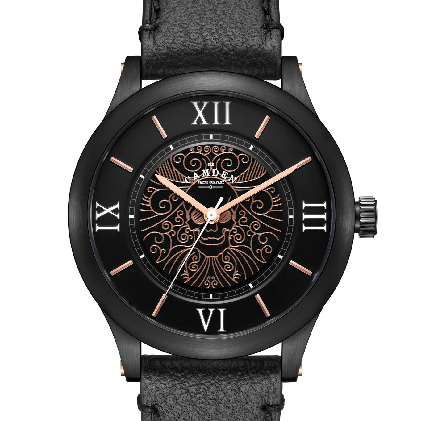 No.253 Memento Mori Rose Gold on Black Leather