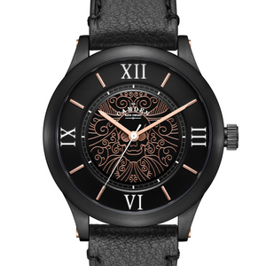 No.253 Memento Mori Rose Gold on Black Leather