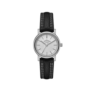 No.24 Steel on Black Leather