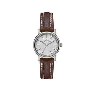 No.24 Steel on Brown Leather