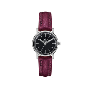 No.24 Steel and Black on Oxblood Leather