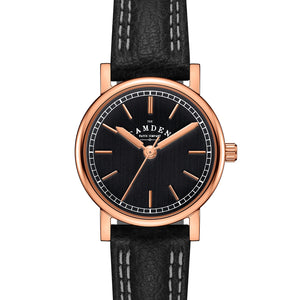 No.24 Rose Gold and Black on Black Leather