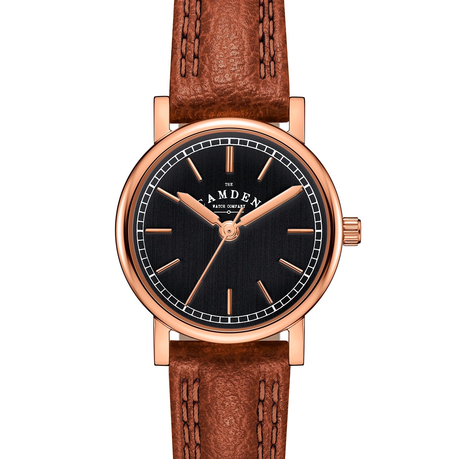 No.24 Rose Gold and Black on Tan Leather