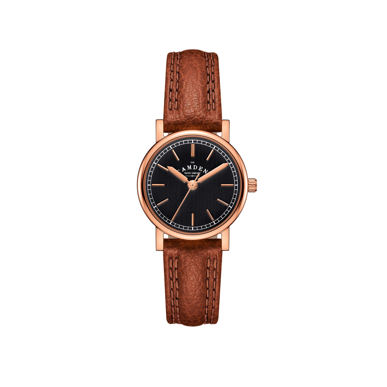 No.24 Rose Gold and Black on Tan Leather