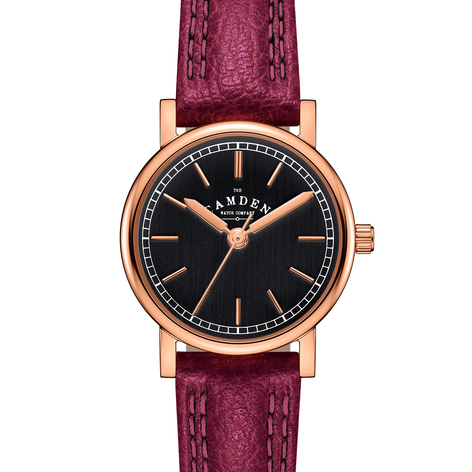 No.24 Rose Gold and Black on Oxblood Leather