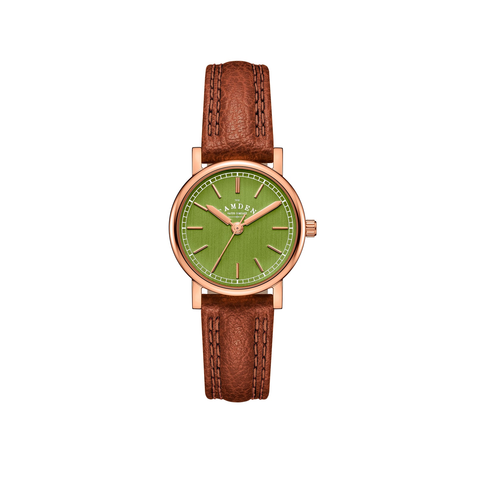 No.24 Rose Gold and Green on Tan Leather