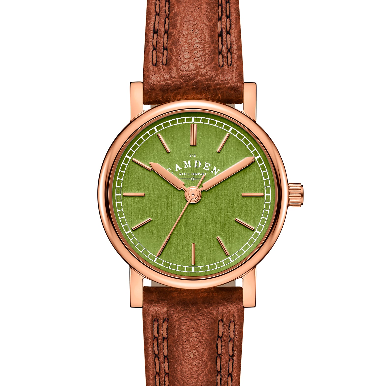 No.24 Rose Gold and Green on Tan Leather