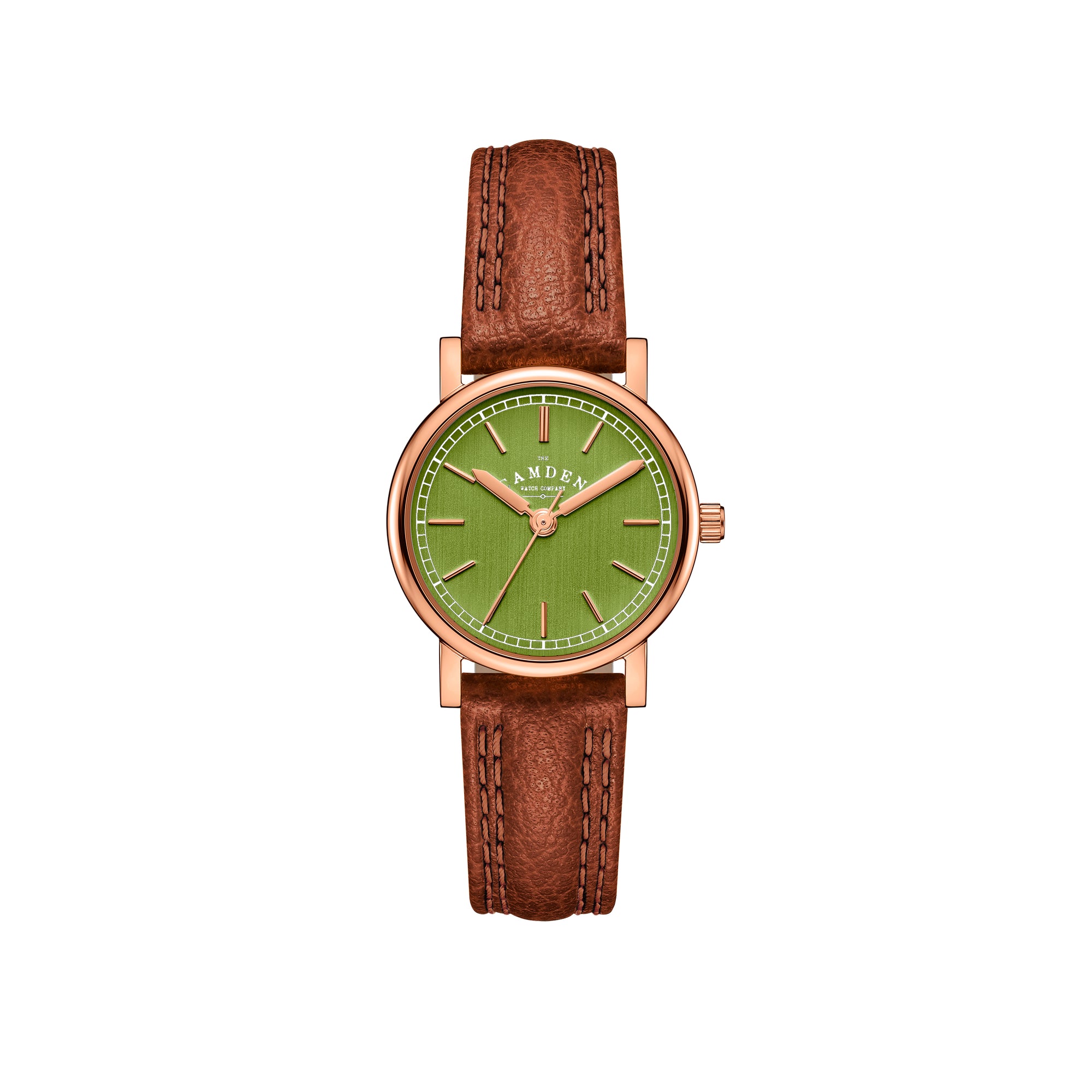 No.24 Rose Gold and Green on Tan Leather