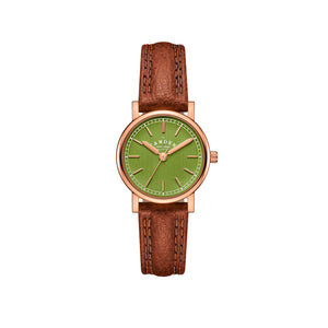 No.24 Rose Gold and Green on Tan Leather