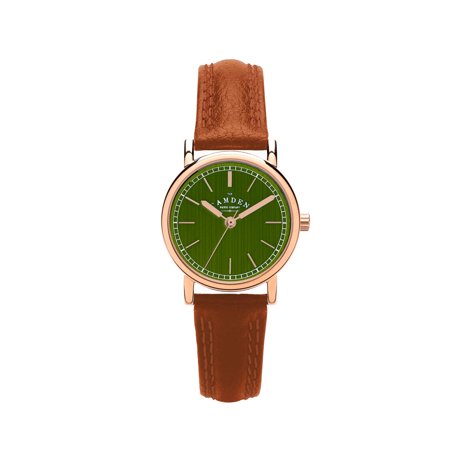 No.24 Rose Gold and Green on Tan Leather
