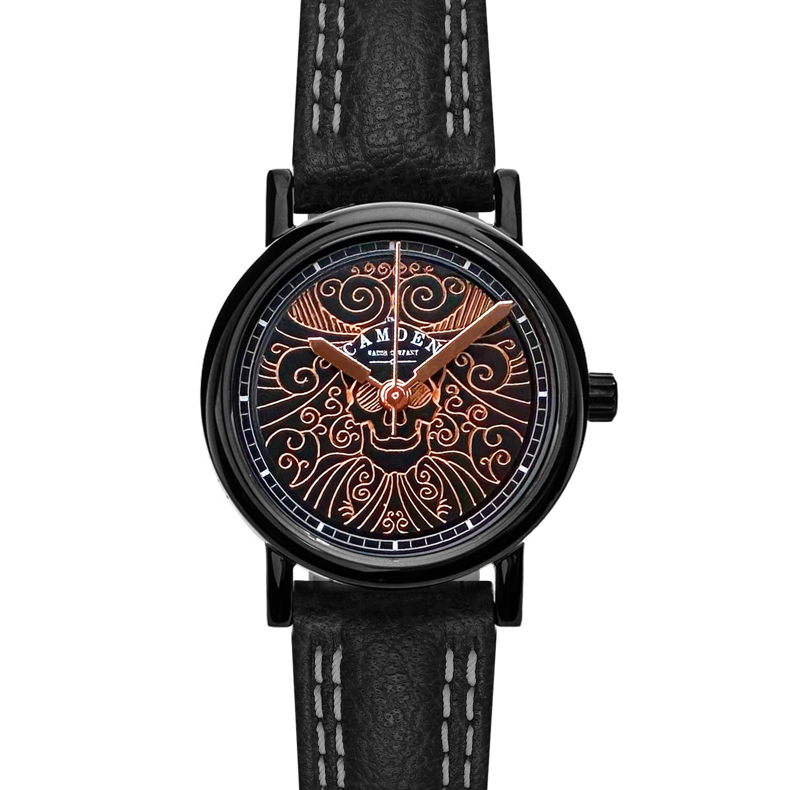 No.24 Memento Mori on Black Leather