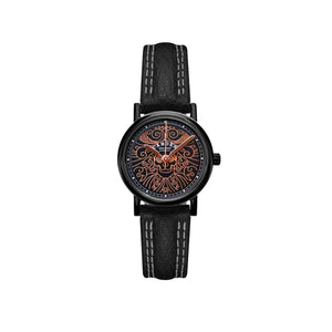 No.24 Memento Mori on Black Leather