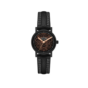 No.24 Memento Mori on Black Leather