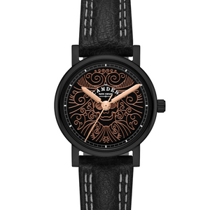 No.24 Memento Mori on Black Leather