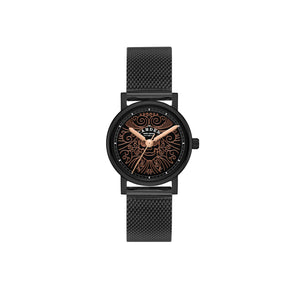 No.24 Memento Mori Black and Rose Gold on Black Mesh