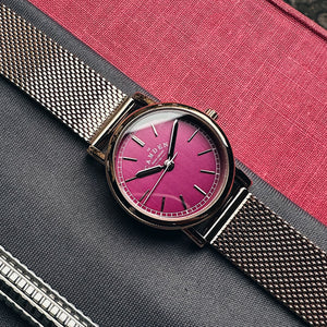 No.24 Rose Gold and Oxblood on Mesh