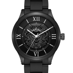 No.253 Memento Mori Steel on Black Metal Bracelet