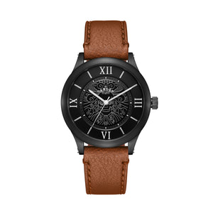 No.253 Memento Mori Steel on Tan Leather