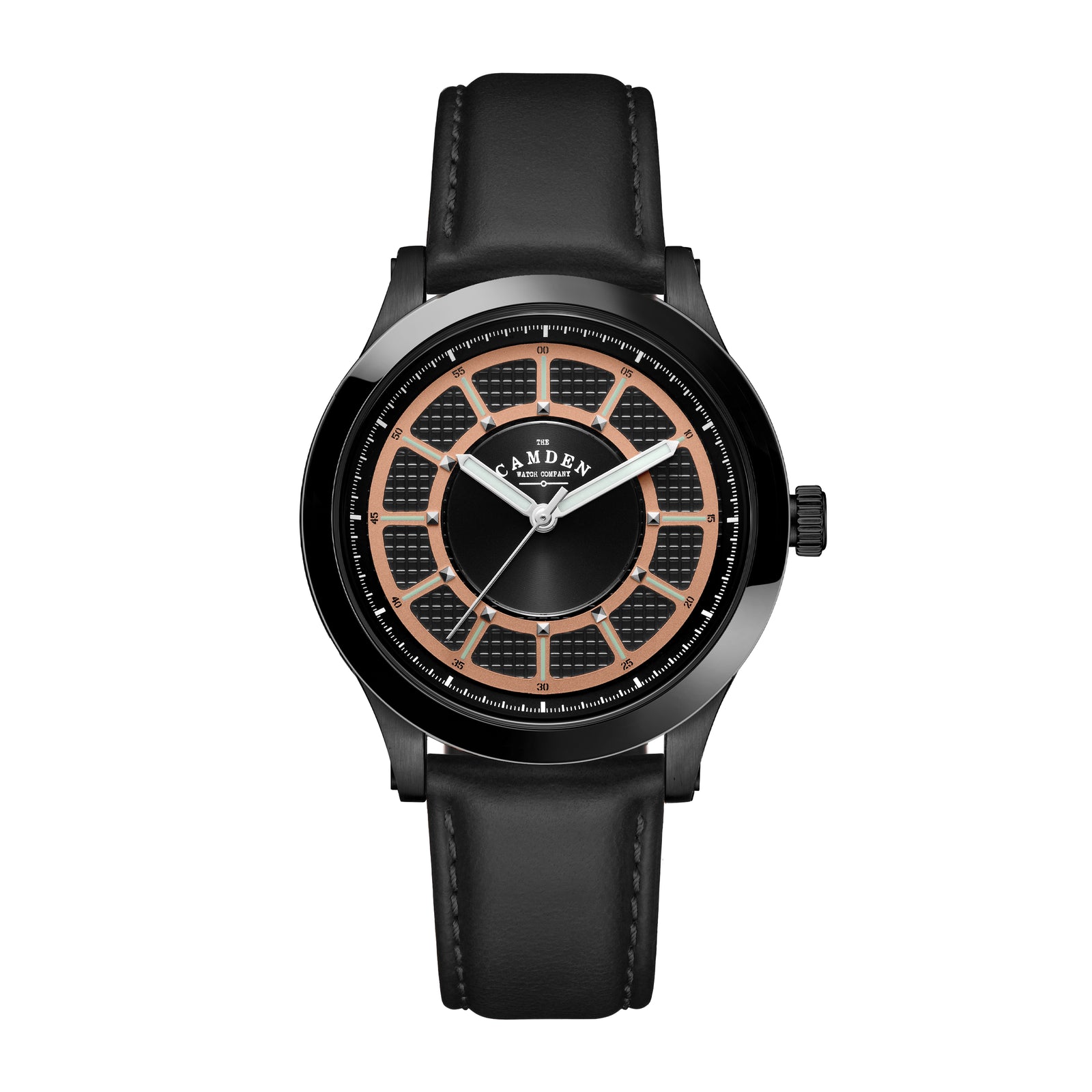 No.253 Black and Salmon on Black Leather