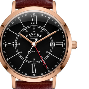 No.27 GMT Rose Gold and Black on Oxblood Leather