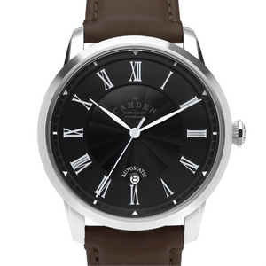 No.29 Automatic Steel and Black on Brown Italian Leather