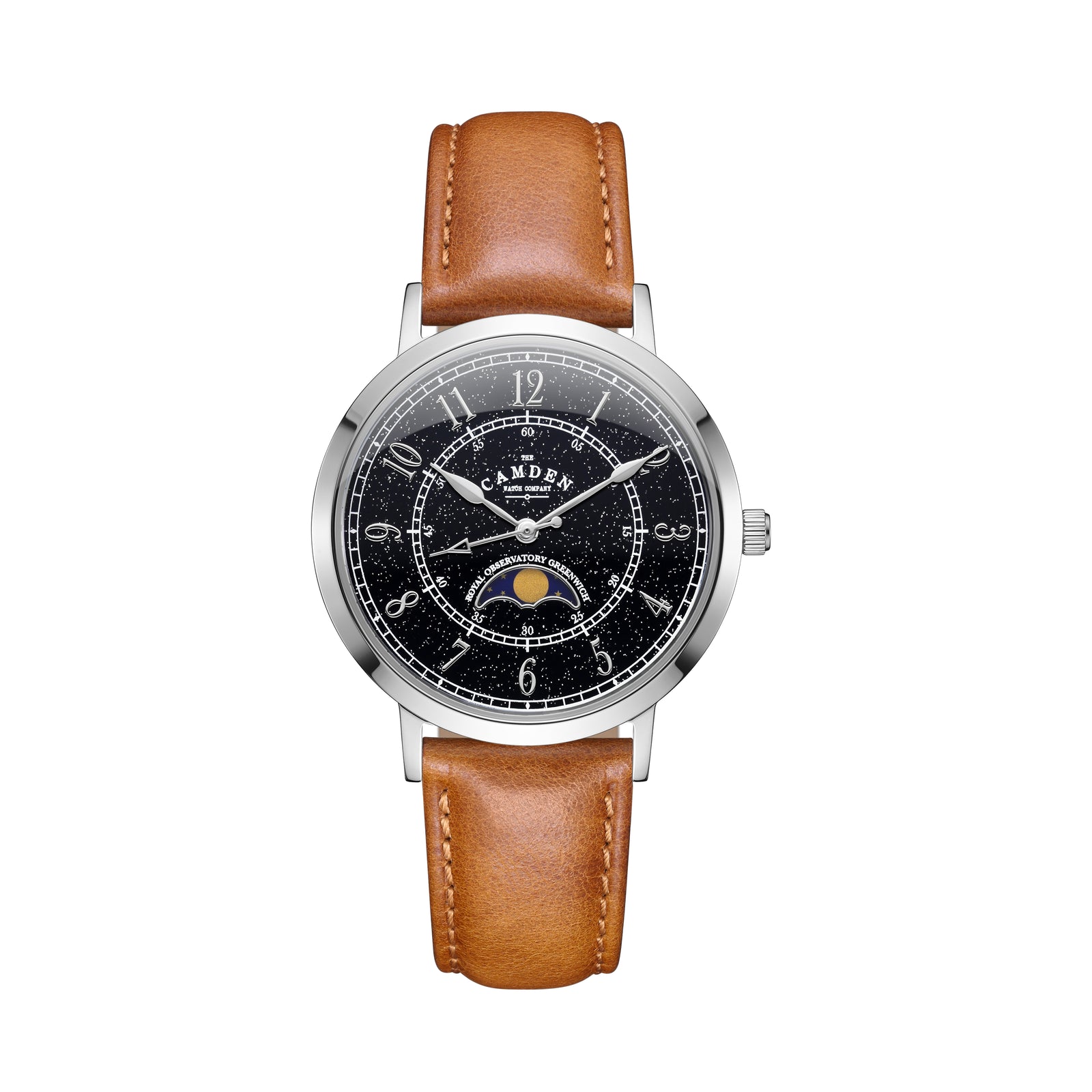 No.27 Moonphase Steel on Tan Leather