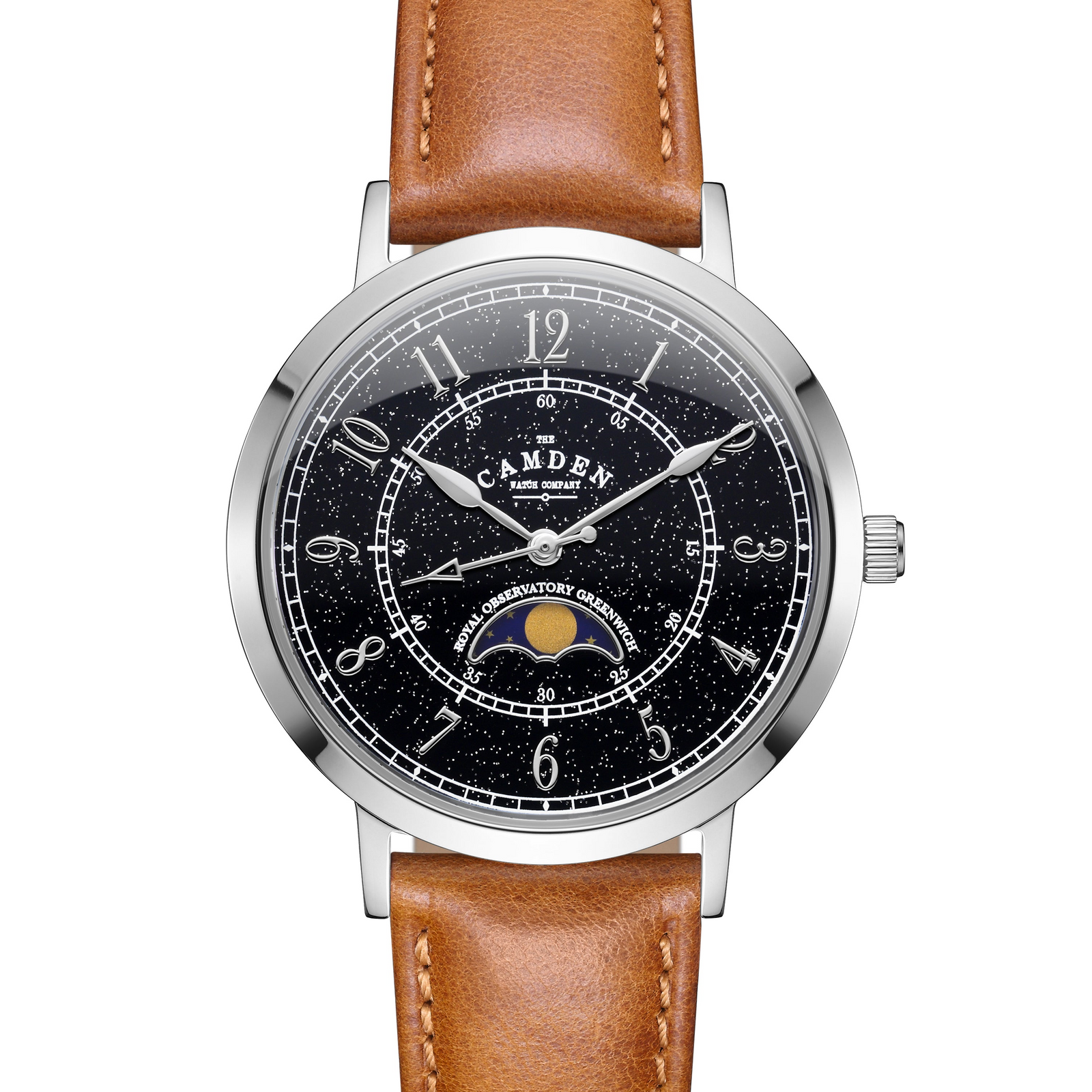 No.27 Moonphase Steel on Tan Leather