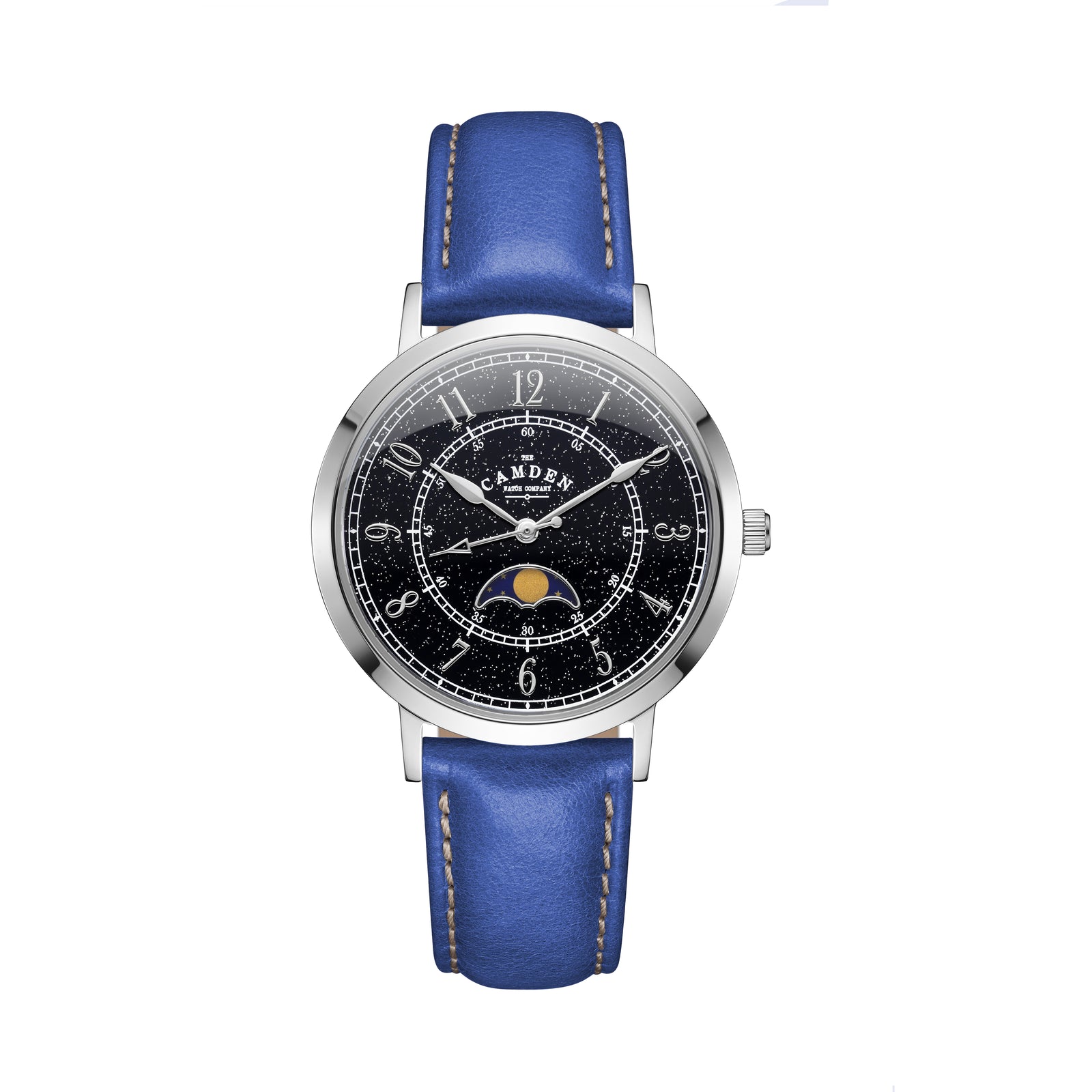 No.27 Moonphase Steel on Navy Leather