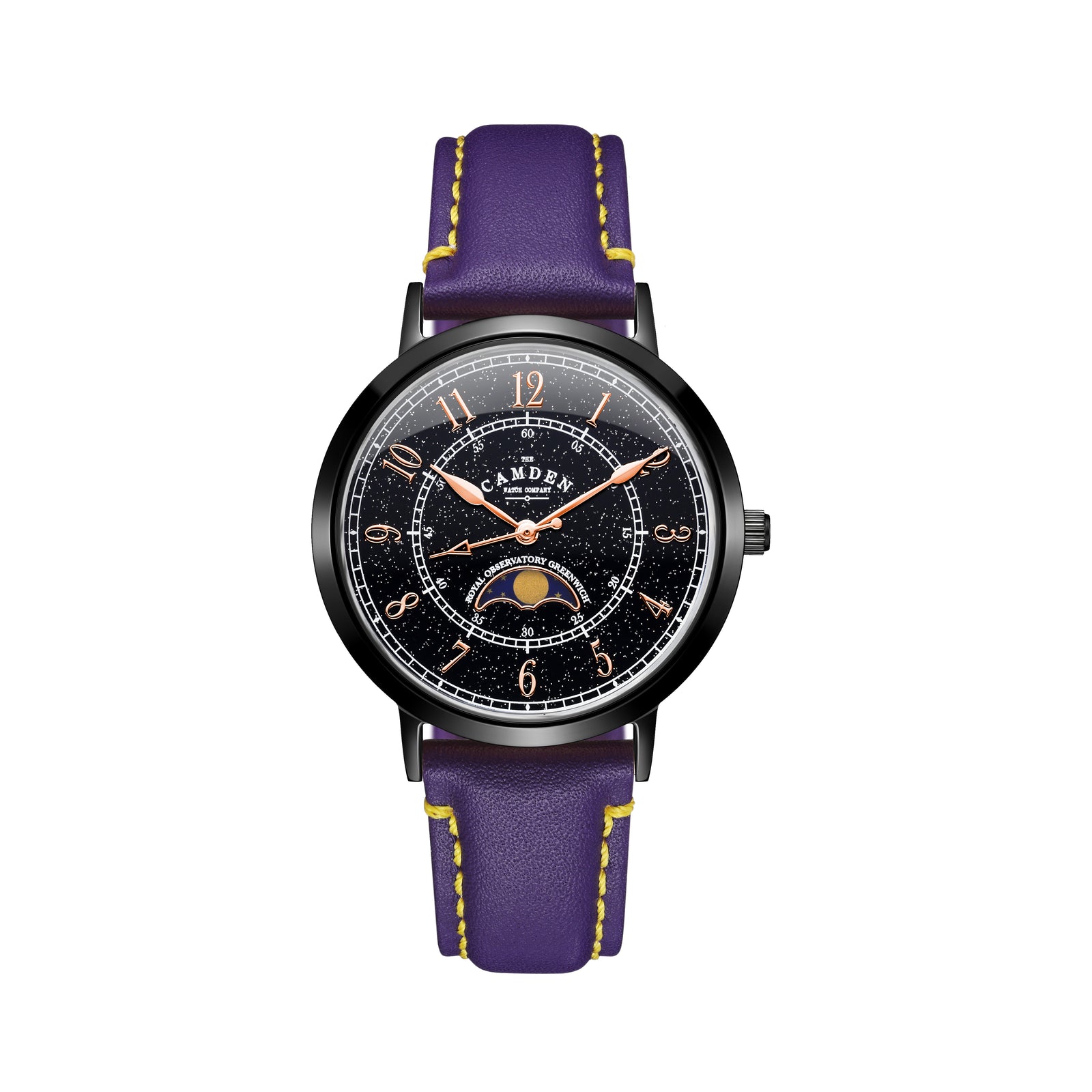 No.27 Moonphase Black on Purple Italian Leather