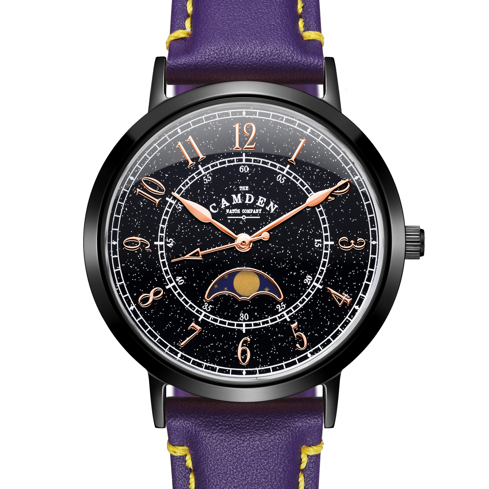 No.27 Moonphase Black on Purple Italian Leather