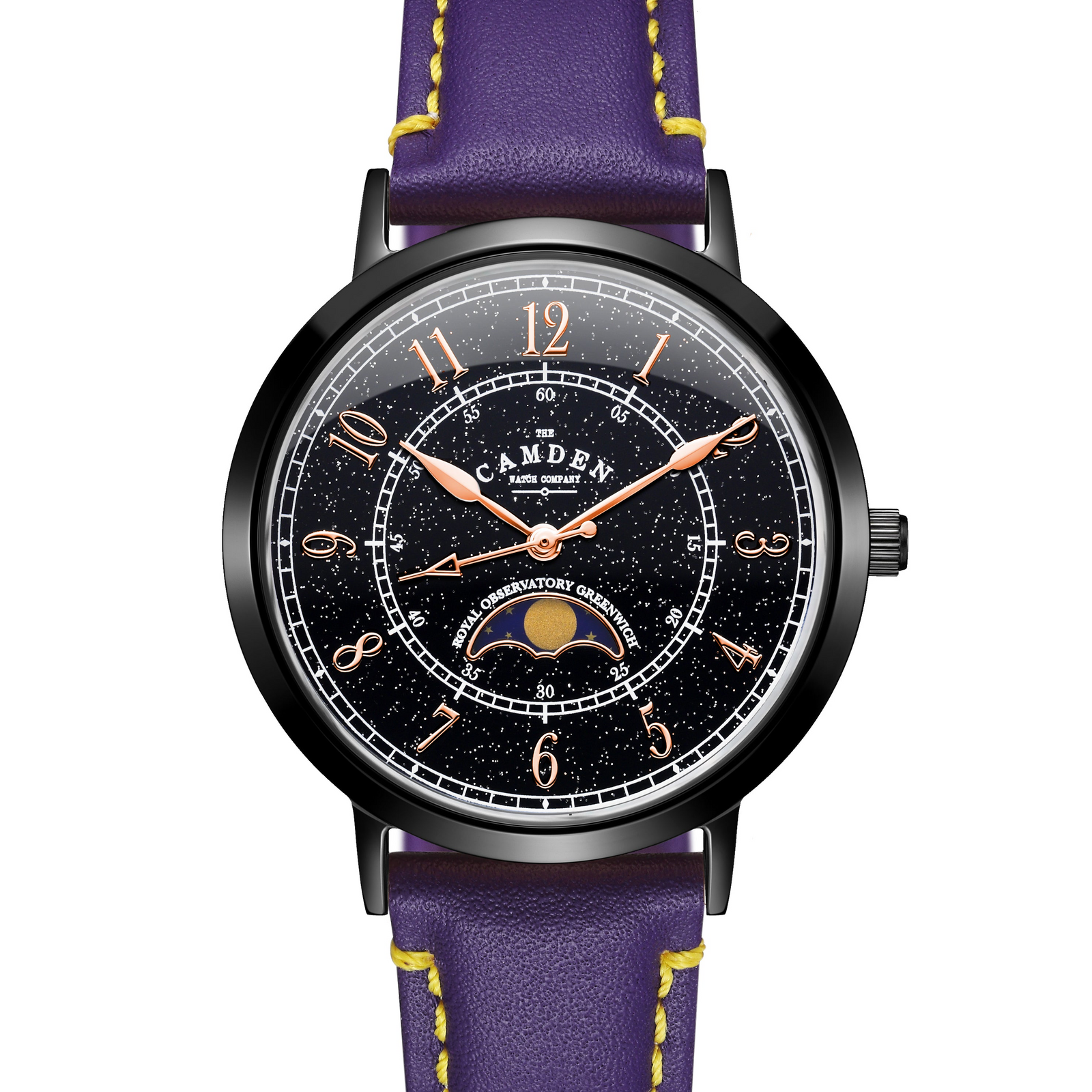 No.27 Moonphase Black on Purple Italian Leather
