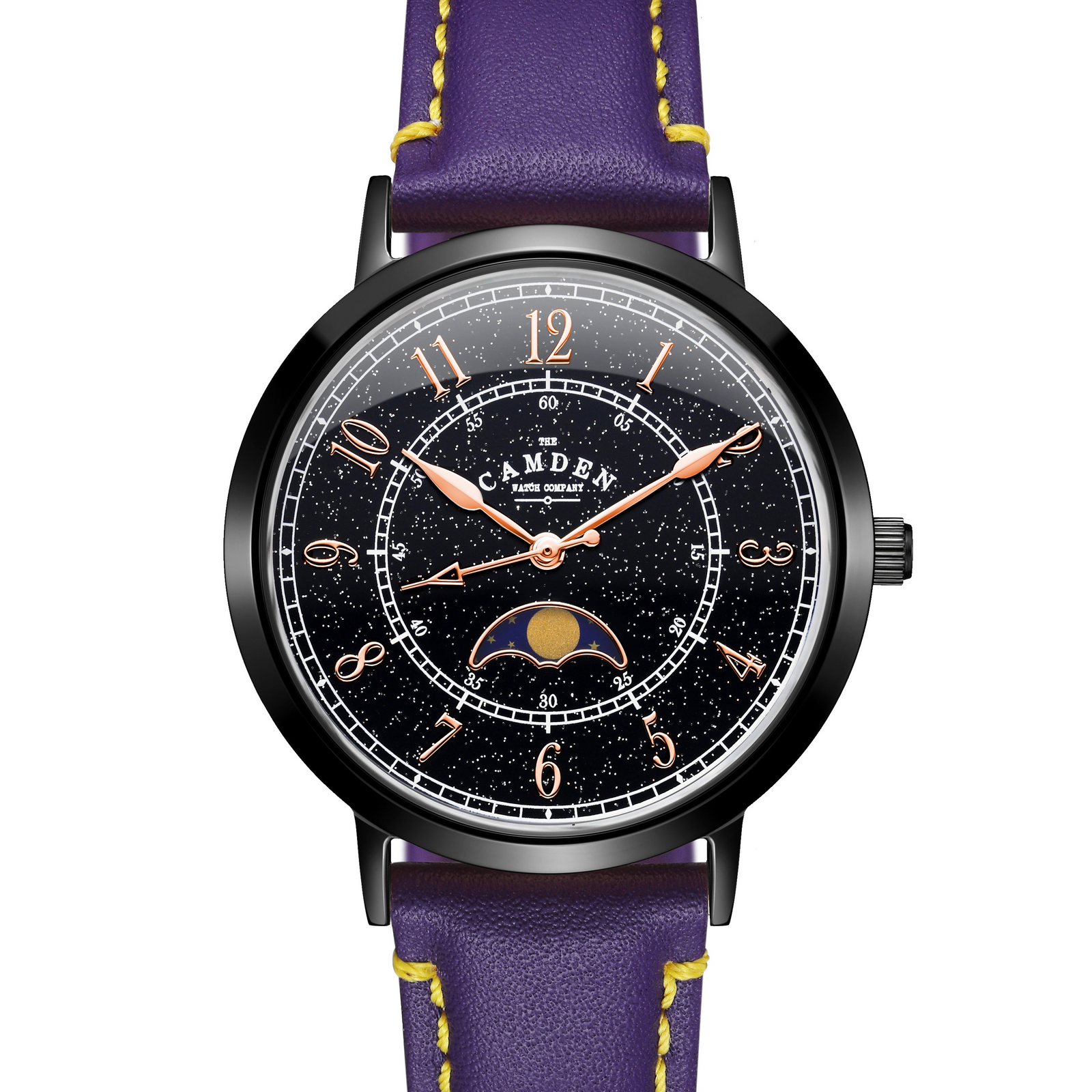 No.27 Moonphase Black on Purple Italian Leather